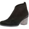 Women Remonte | Microstretch Black Embossed Heel Ankle Boot