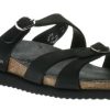 Women Mephisto | Hannel Black Nubuck Leather Slide Sandal