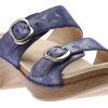 Women Dansko | Sophie Blue Metallic Leather Slide Sandal