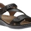 Women Taos | Zenith Black Leather Adjustable Z-Strap Walking Sandal