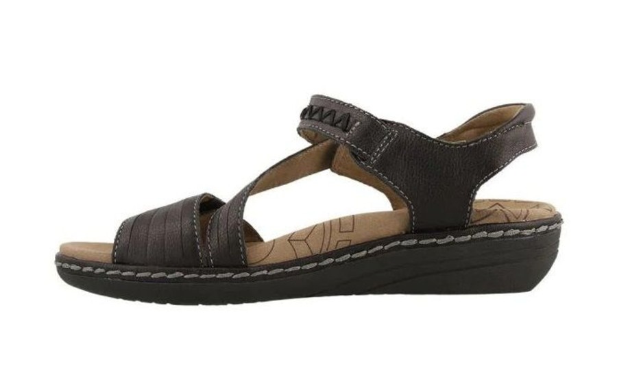 Women Taos | Zenith Black Leather Adjustable Z-Strap Walking Sandal