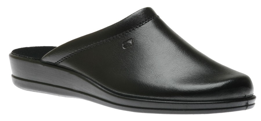 Men Rohde | Jerry Black Leather Slipper