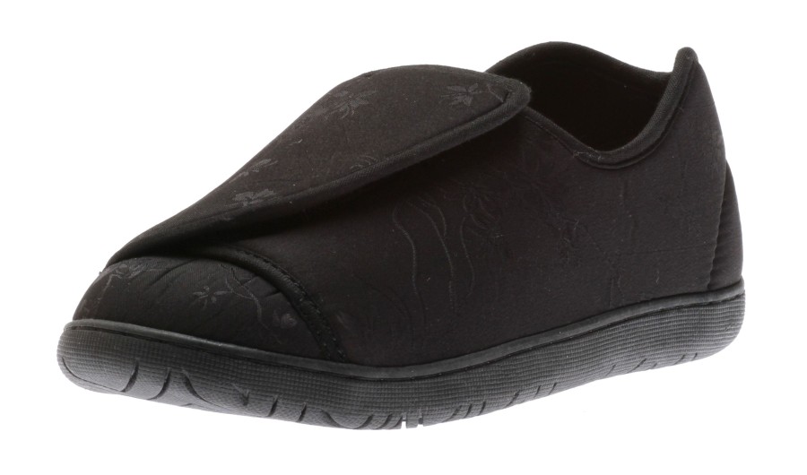 Women Foamtreads | Nurse 2 Black Satin Slipper