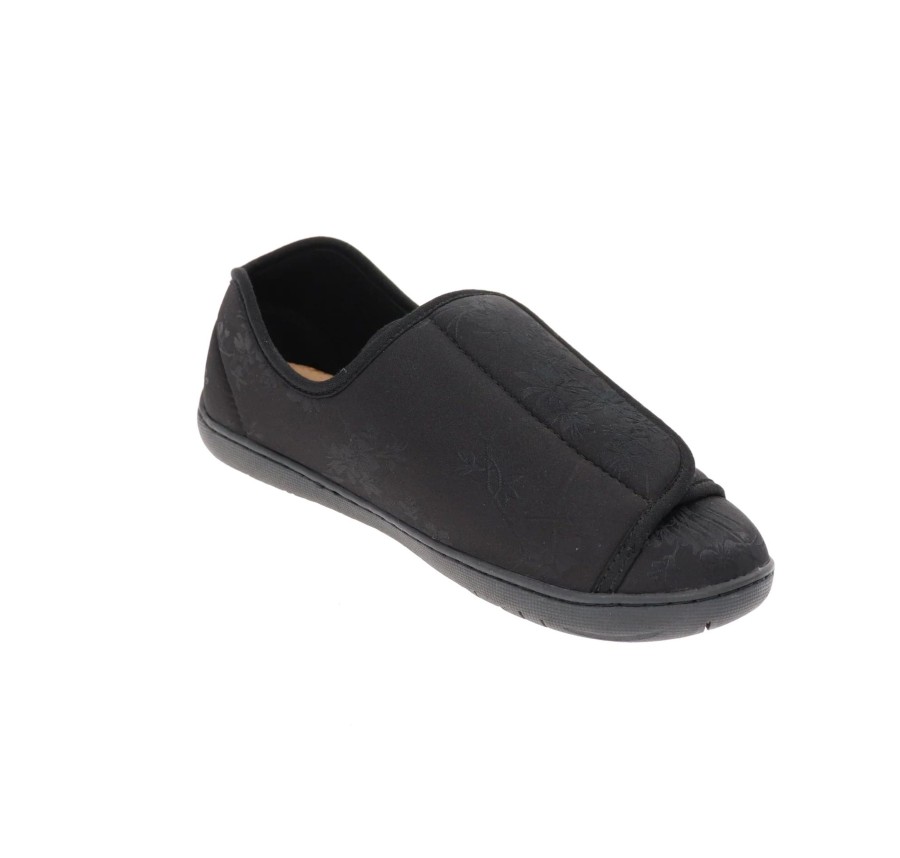 Women Foamtreads | Nurse 2 Black Satin Slipper