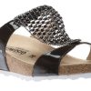 Women Mephisto | Sofie Grey Patent Bedazzled Wedge Slide Sandal