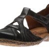 Women Josef Seibel | Rosalie 29 Black Leather T-Strap Mary Jane Sandal