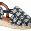 Women Toni Pons | Noa Texa Blue White Embroidered Slip-On Espadrille Flat Sandal