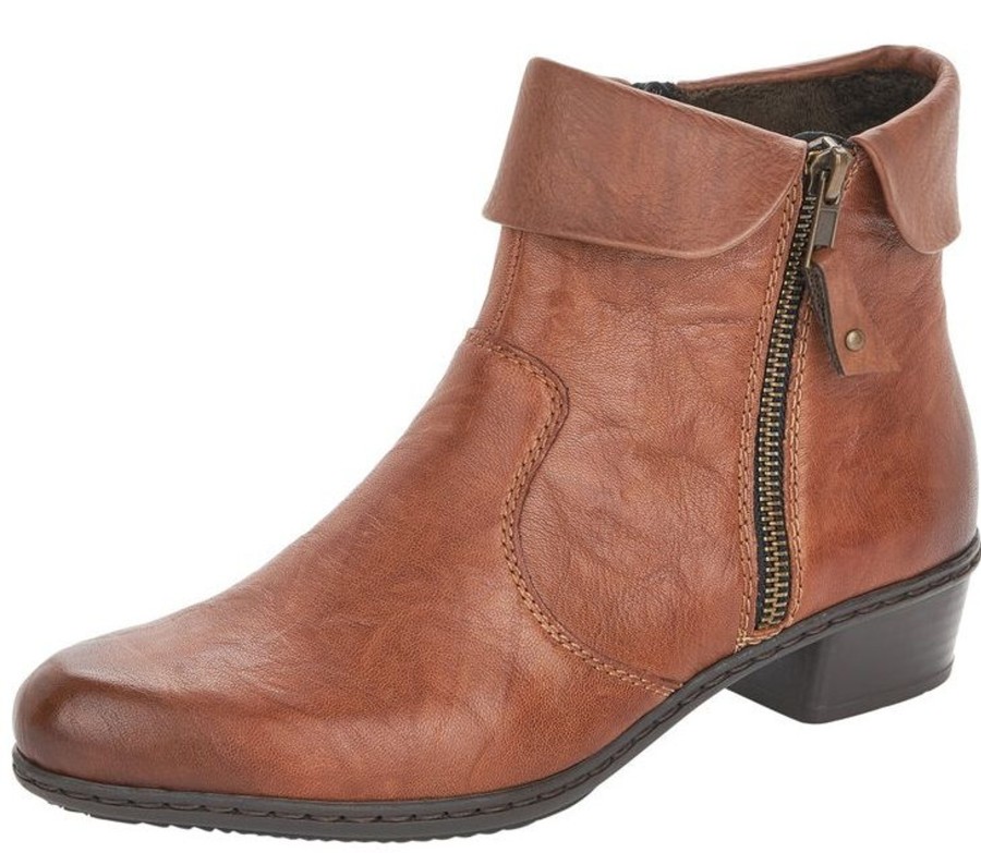 Women Rieker | Ottawa Brown Leather Ankle Boot