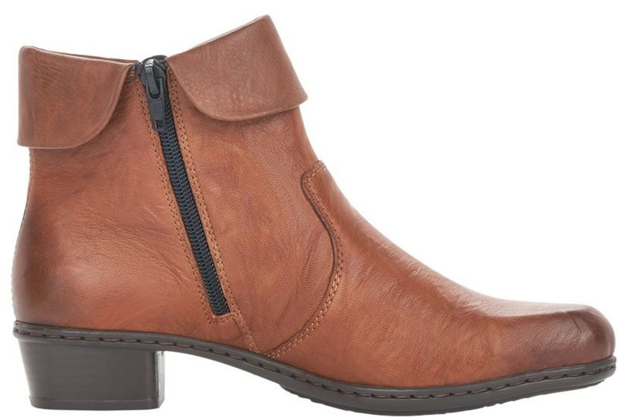 Women Rieker | Ottawa Brown Leather Ankle Boot