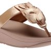 Women Fit Flop | Fino Rose Gold Leather Thong Sandal