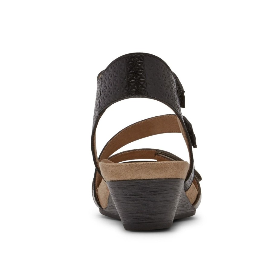 Women Cobb Hill | Hollywood 4-Strap Black Sandal