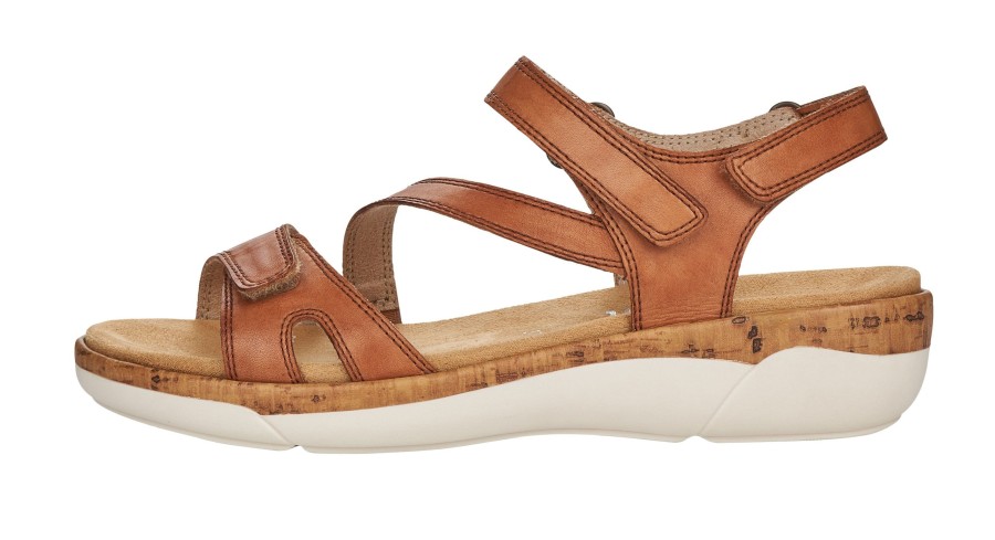 Women Remonte | Soft Loose Tan Leather Sandal