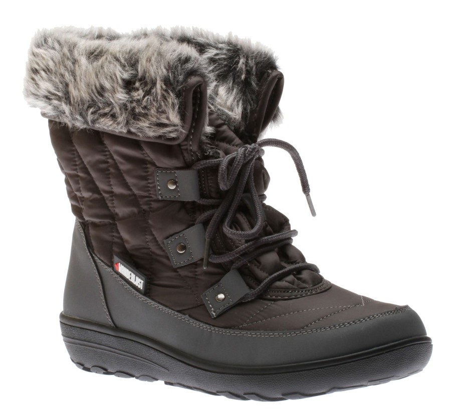 Women Wanderlust | Snowflake Grey Lace-Up Winter Boot