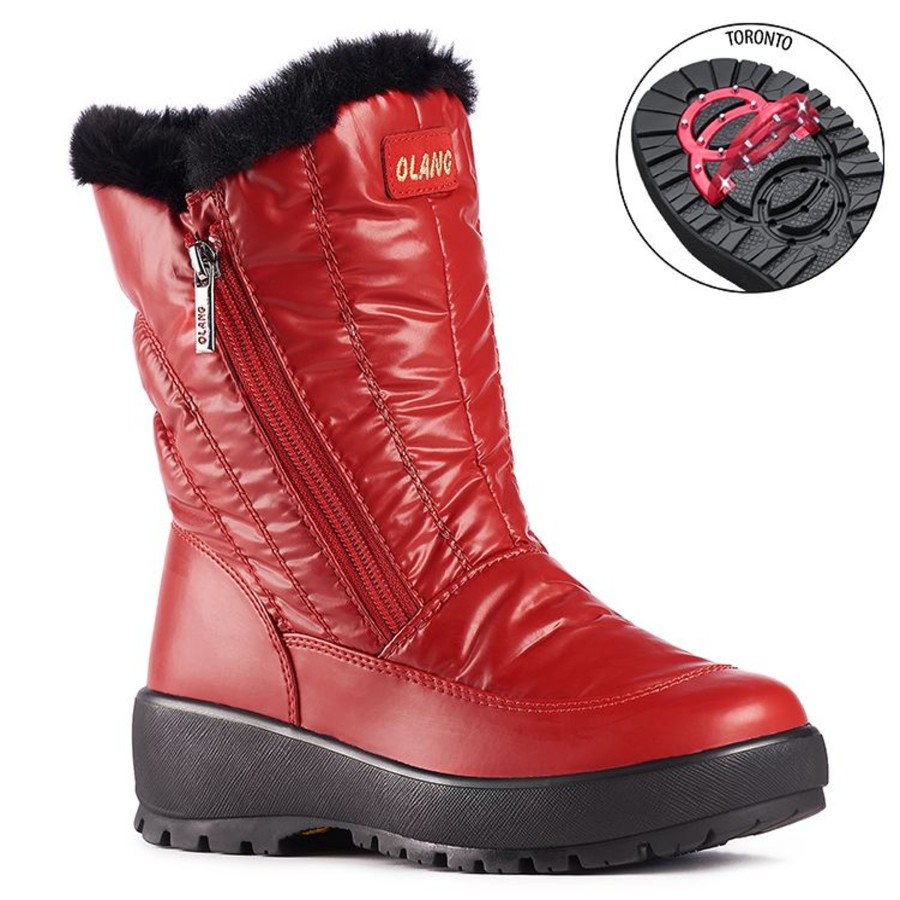 Women Olang | Monica Red Mid-Calf Winter Boot