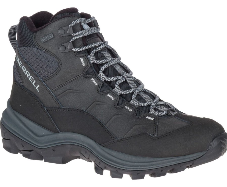 Men Merrell | Thermo Chill Mid Black Waterproof Wide Width Boot