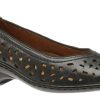 Women Jenny by Ara | Rashida Navy Perforated Leather Low Heel Pump