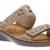 Women Naot | Cornet Beige Leather Slide Sandal