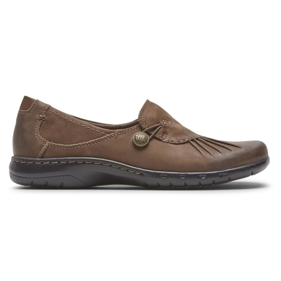 Women Cobb Hill | Paulette Stone Nubuck Slip-On Flat