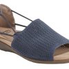 Women Earth | Abra Indigo Blue Suede Slip-On Sandal