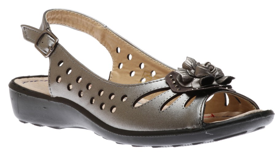 Women Soleflex Italy | Sandals Pewter