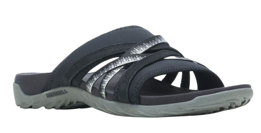 Women Merrell | Terran 3 Cush Black Slide Sandal