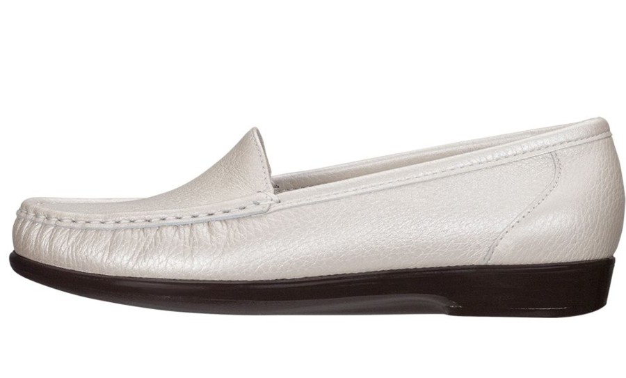 Women SAS Shoes | Simplify Pearl Bone Slip On Loafer