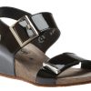 Women Mephisto | Morgana Black Patent Wedge Sandal