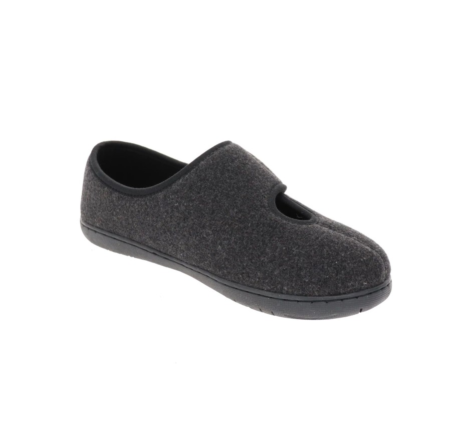 Women Foamtreads | Kendale Black Wool Slipper