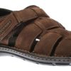 Men Rockport | Darwyn Brown Leather Fisherman Sandal