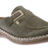 Women Rieker | Leinen Green Slip-On Mule