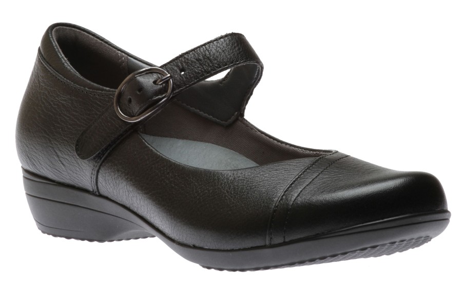 Women Dansko | Fawna Black Leather Mary Jane