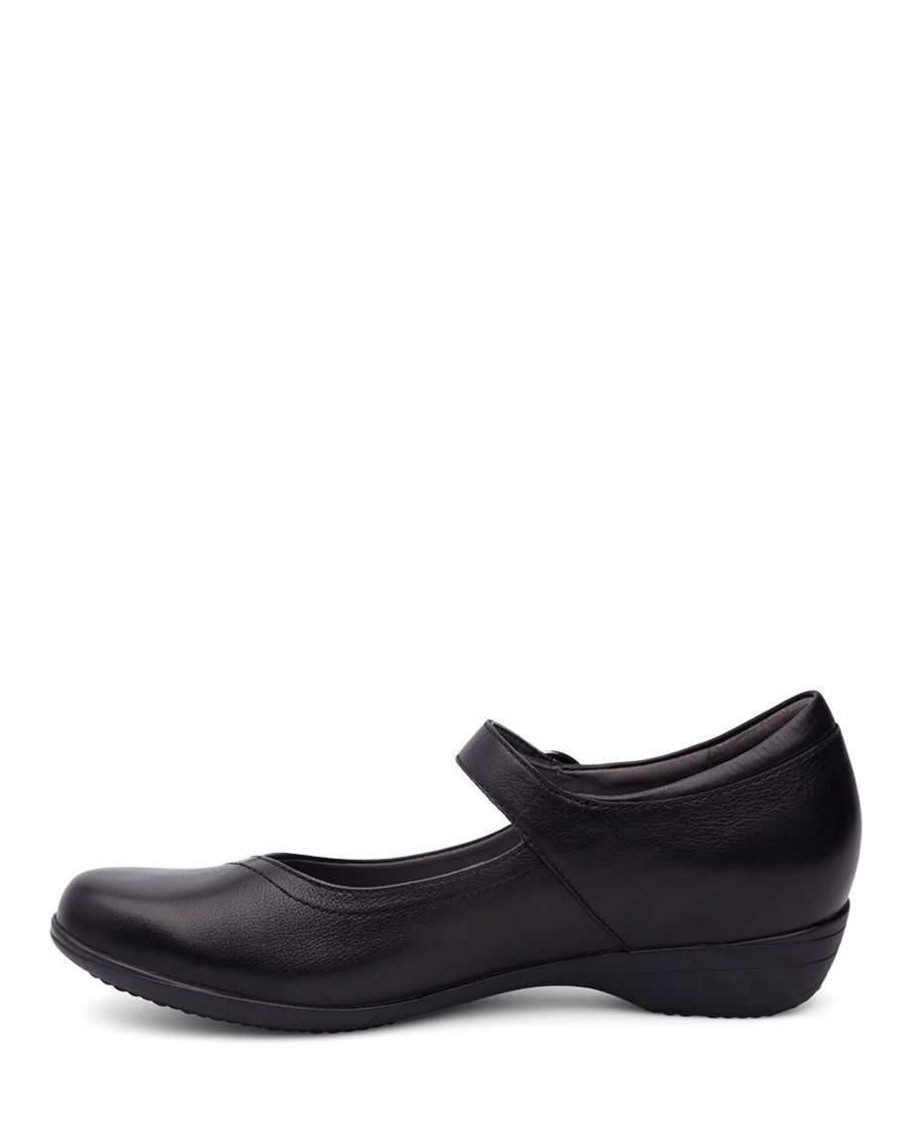 Women Dansko | Fawna Black Leather Mary Jane