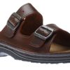 Men Naot | Mikael Buffalo Brown Leather Slide Sandal