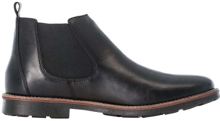 Men Rieker | Clarino Black Leather Chelsea Boot