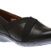 Women Cobb Hill | Penfield Envelope Black Leather Slip-On Flat