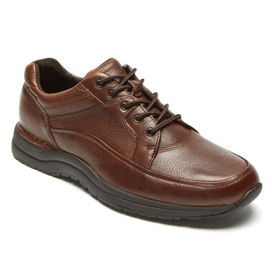 Men Rockport | Edge Hill Brown Leather Lace-Up Walking Shoe