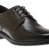 Men Rockport | Taylor Black Leather Plain Toe Oxford Dress Shoe