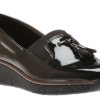 Women Rieker | Softlack Black Patent Tassel Slip-On Loafer