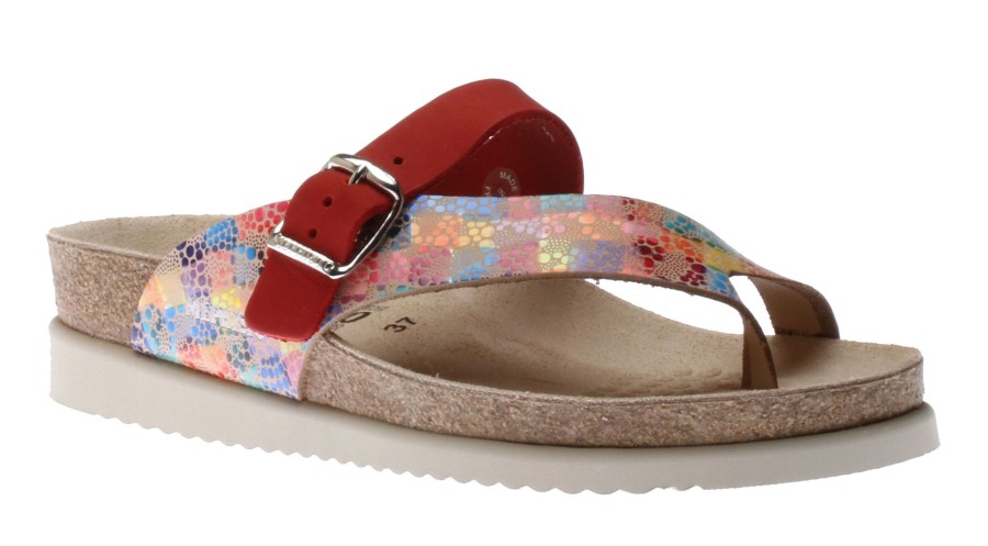 Women Mephisto | Helen Mix Multicolour Red Thong Sandal