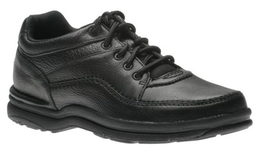 Men Rockport | World Tour Classic Black Leather Lace-Up Walking Shoe