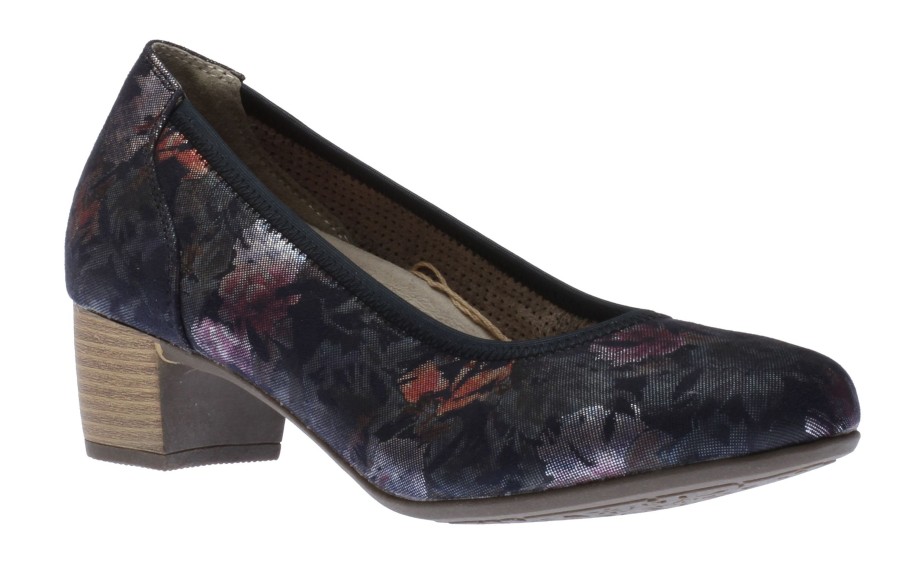 Women Relife | R4036 Navy Floral Dress Pump