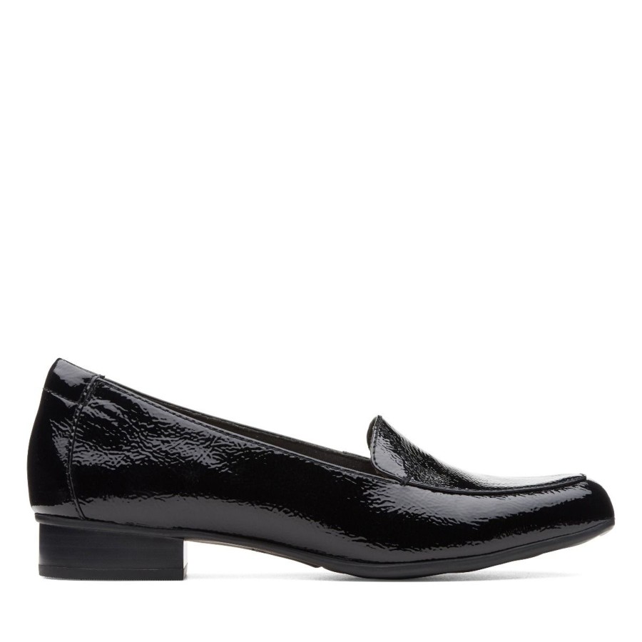 Women Clarks | Juliet Lora Black Patent Loafer