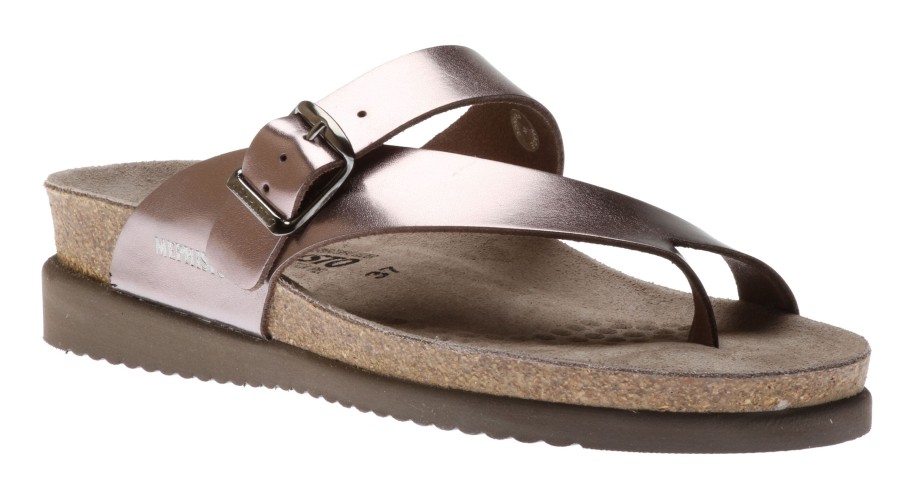 Women Mephisto | Helen Pink Metallic Thong Sandal