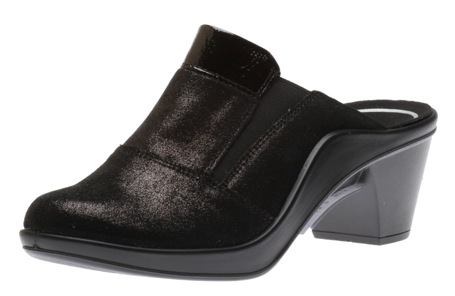 Women Romika | Mokassetta 257 Black Metallic Suede Clog