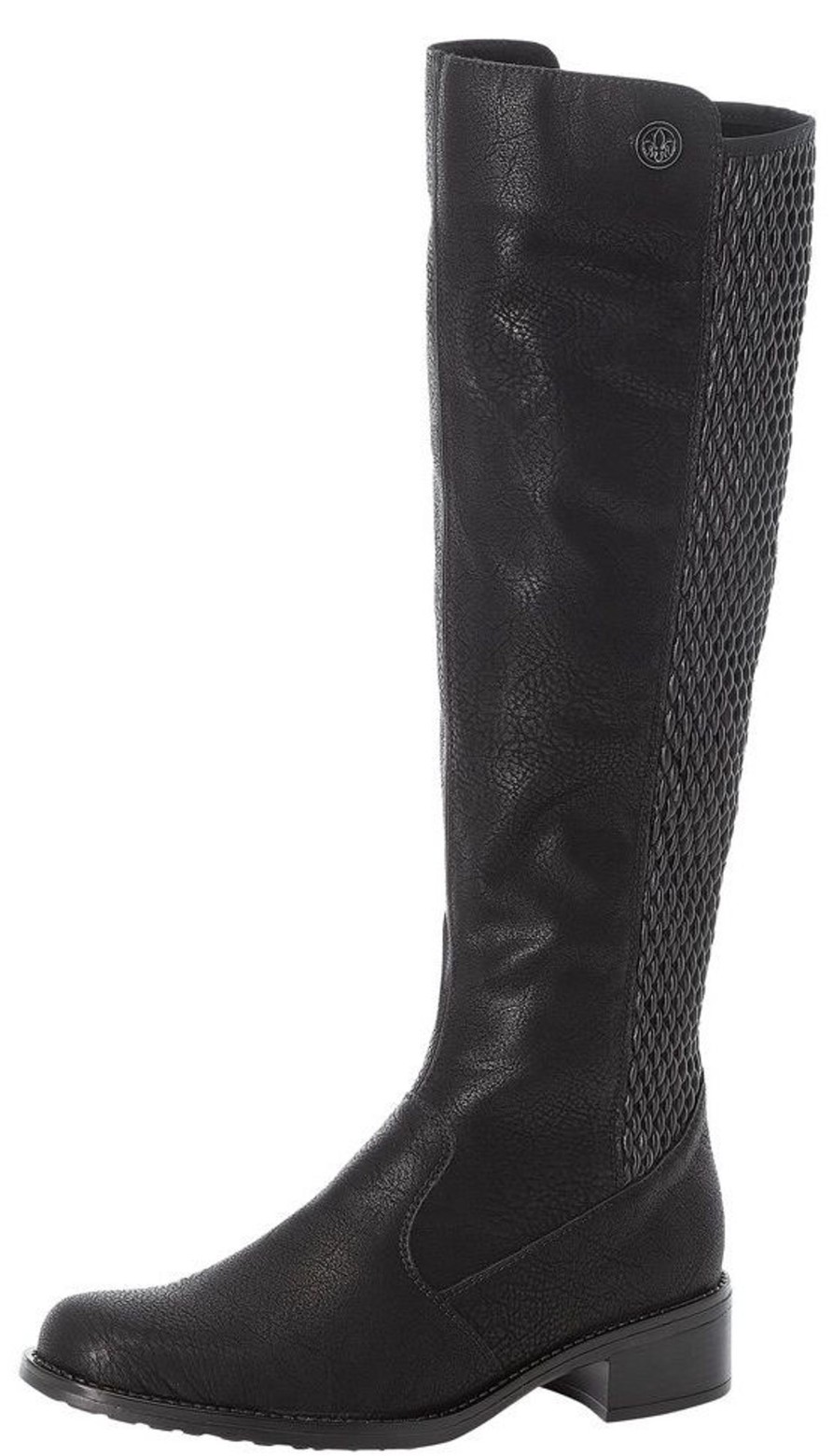 Women Rieker | Greece Black Riding Boot