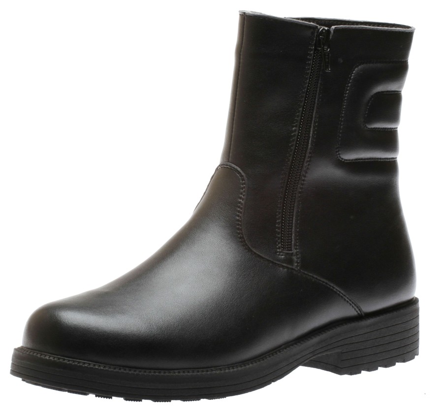 Men Shoe tech | Double Zipper Grip Black Winter Boot