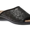 Women Polyflex | Ladies Black Silver Slide Sandal