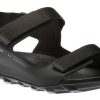 Men Ecco | Men'S Mx Onshore Black 3-Strap Water Friendly Sport Sandal