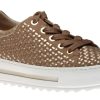 Women Gabor | 66.499.30 Florenz Taupe Gold Metallic Platform Sneaker