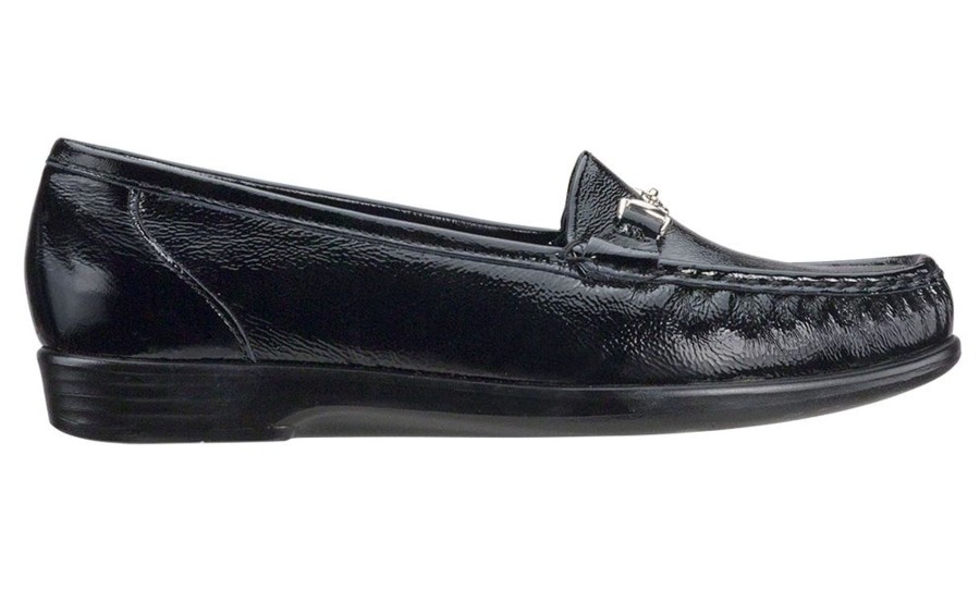 Women SAS Shoes | Metro Black Patent Slip On Loafer